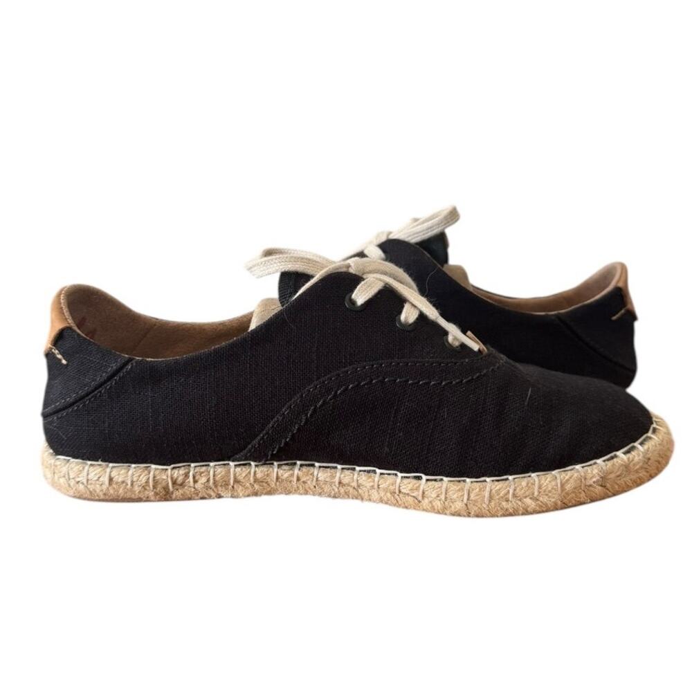 OLUKAI Women 7 Sneakers NWOT Kaula Pa'a LÄ« Espadrille Black Casual Lace Up Comfy